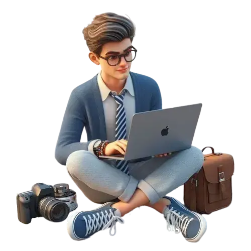 Creator working on a laptop